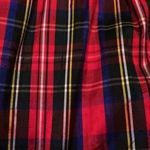 Silk Christmas plaid skirt. Size 10
